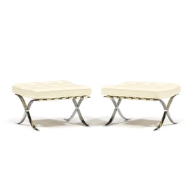 Ludwig Mies van der Rohe (German/American, 1886-1969), Pair of Barcelona Footstools