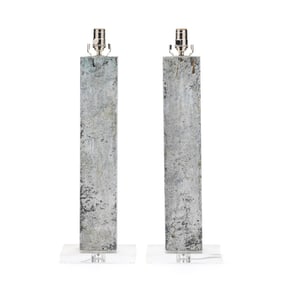 Ferro Designs, Pair of Contemporary Modernist Distressed Table Lamps