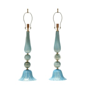 Pair of Murano Glass Table Lamps