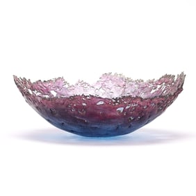 Contemporary Japanese Studio Glass Bowl, Signed