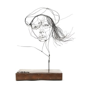Noah James Saunders (American, b. 1980), Wirework Portrait Sculpture