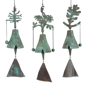 Paolo Soleri (Italian/American, 1919-2013), Three Arcosanti Bronze Clapper and Strike Bells
