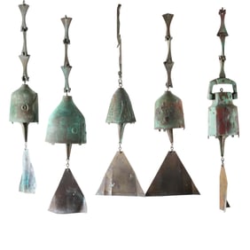 Paolo Soleri (Italian/American, 1919-2013), Five Arcosanti Bronze Bells