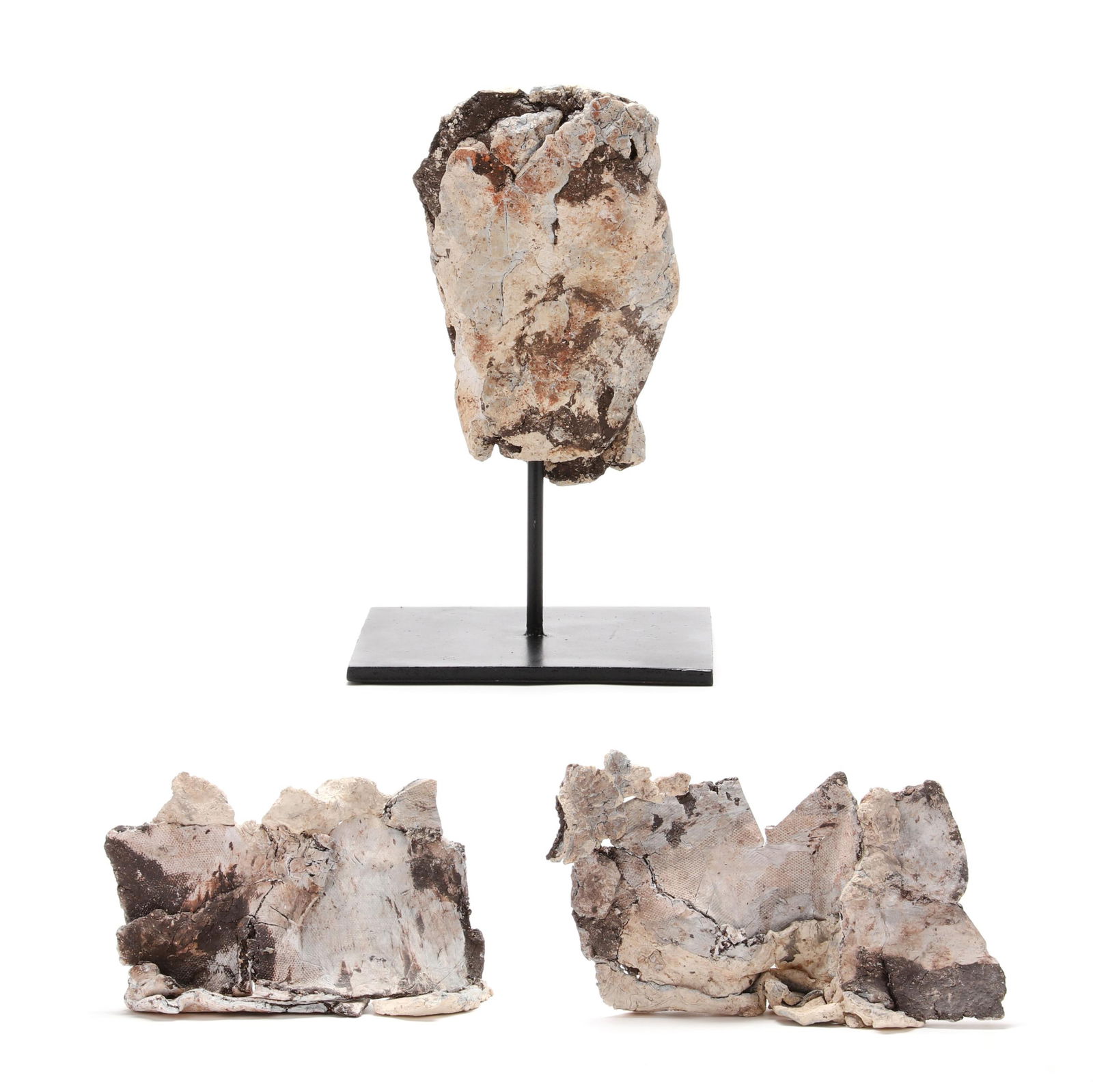 Ewen Henderson (British, 1934-2000), Three Abstract Pottery Forms: Ewen Henderson (British, 1934-2000), Three Abstract Pottery Formshand-built and modeled abstract forms with applied glazes, unsigned. Longest work approximately 9 1/4 in. Born in Staffordshire in 1934