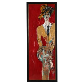 Contemporary Vertical Painting of a Figure