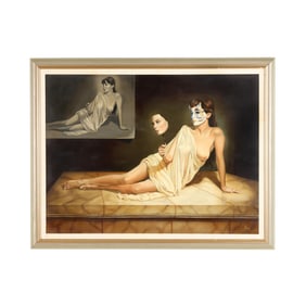 Juan Medina (Mexican, 1950-2023), Odalisque with Mask