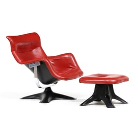 Yrjo Kukkapuro (Finland, 1933-2025), Karuselli Chair and Ottoman