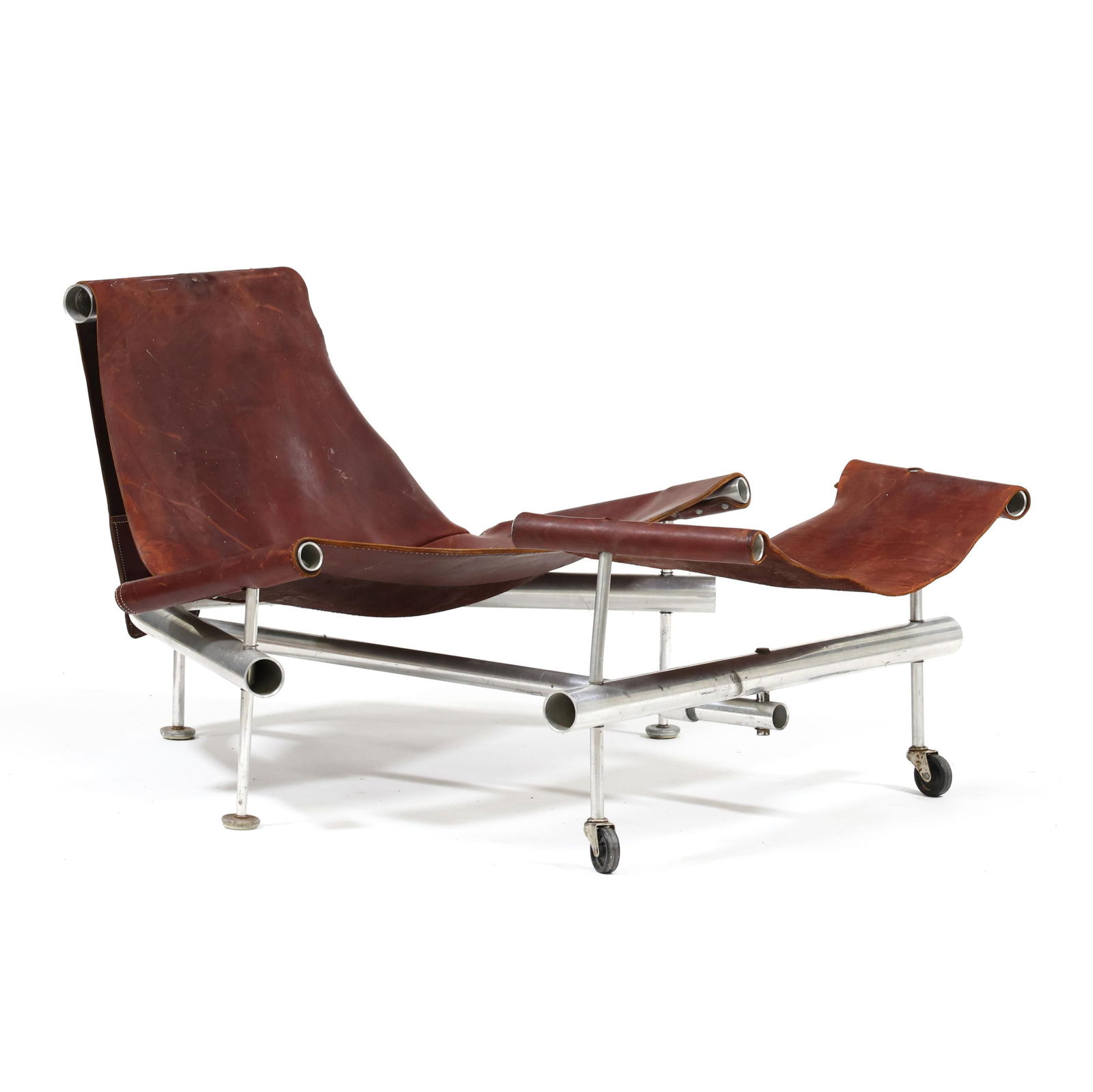 Max Gottschalk (American, 1909-2005), Metal and Leather Lounge Chair with Ottoman (1 of 10)