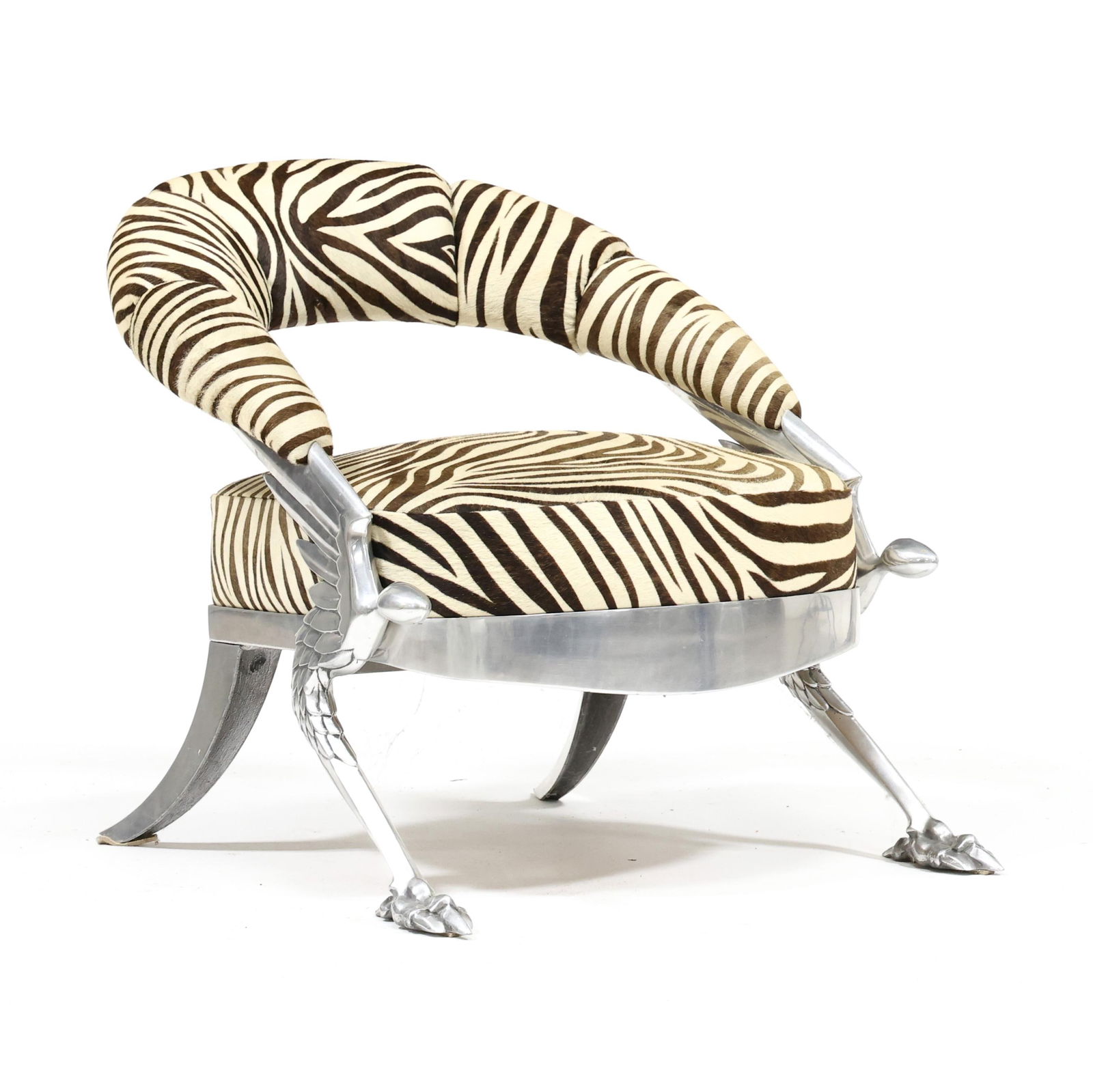 Mark Brazier-Jones (New Zealand / British, b. 1956), Throne Chair: Mark Brazier-Jones (New Zealand / British, b. 1956), Throne Chair1997, number 51 from a limited edition of 100, cast aluminum frame with printed animal hide upholstery, signed and numbered to the unde