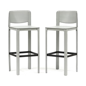 Matteo Grossi, Pair of Post-Modern Leather Barstools