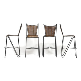 attributed Eva-Lisa "Pipsan" Saarinen Swanson (Finish/American, 1905-1979), Set of Four Barstools