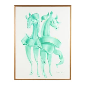 Gerard Tempest (American, 1918-2009), Green Horses
