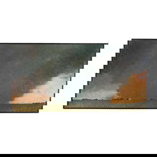 John Brosio (American, b. 1967),  Ex Cathedra: John Brosio (American, b. 1967), Ex Cathedraoil on canvas, 2002, signed and dated at lower right, framed. Stretcher size 40 x 80 in.; Frame dimensions 41 1/2 x 81 3/4 in. John Brosio is an American pa