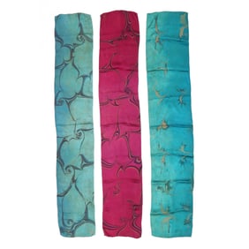 Laura Sims (NC, d. 2014), Three Marbled Silk Scarves