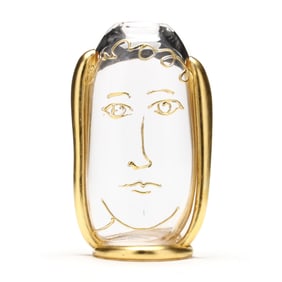 William Bernstein (American, b. 1945), Face Vase with Gold Leaf