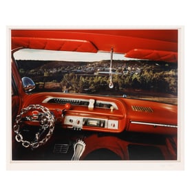 Alex Harris (NC, b. 1949), Cordova, New Mexico, Looking North from Bobby Sanchez's 1964 Chevrolet