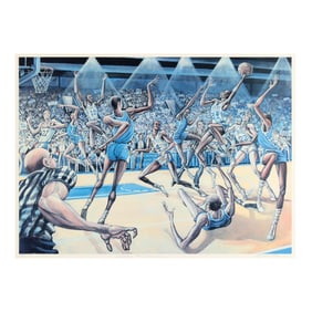 Ernie Barnes (American, 1938-2009), Chaos At Cameron