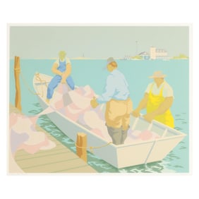 Claude Howell (NC, 1915-1997), Loading Nets, Ocracoke
