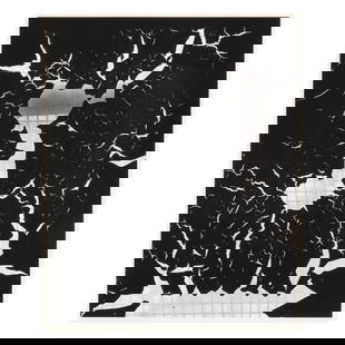 Brett Weston (American, 1911-1993),  Broken Window: Brett Weston (American, 1911-1993), Broken Windowgelatin silver print, 1974, pencil signed and numbered to mount at lower right, matted and framed. Image size 9 3/8 x 7 1/2 in.; Frame dimensions 16 1/
