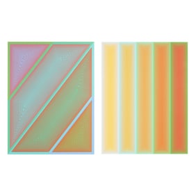 Richard Anuszkiewicz (American, 1930-2020), The Eye Sees More / Grandeur (Two Works)