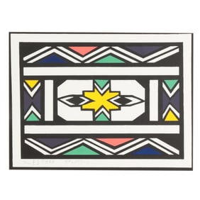 Dr. Esther Mahlangu (South African, b. 1935), Ndebele Abstract