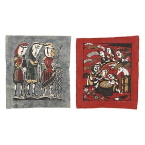 Sadao Watanabe (Japanese, 1913-1996), Three Fishermen / Christmas (Two Works)