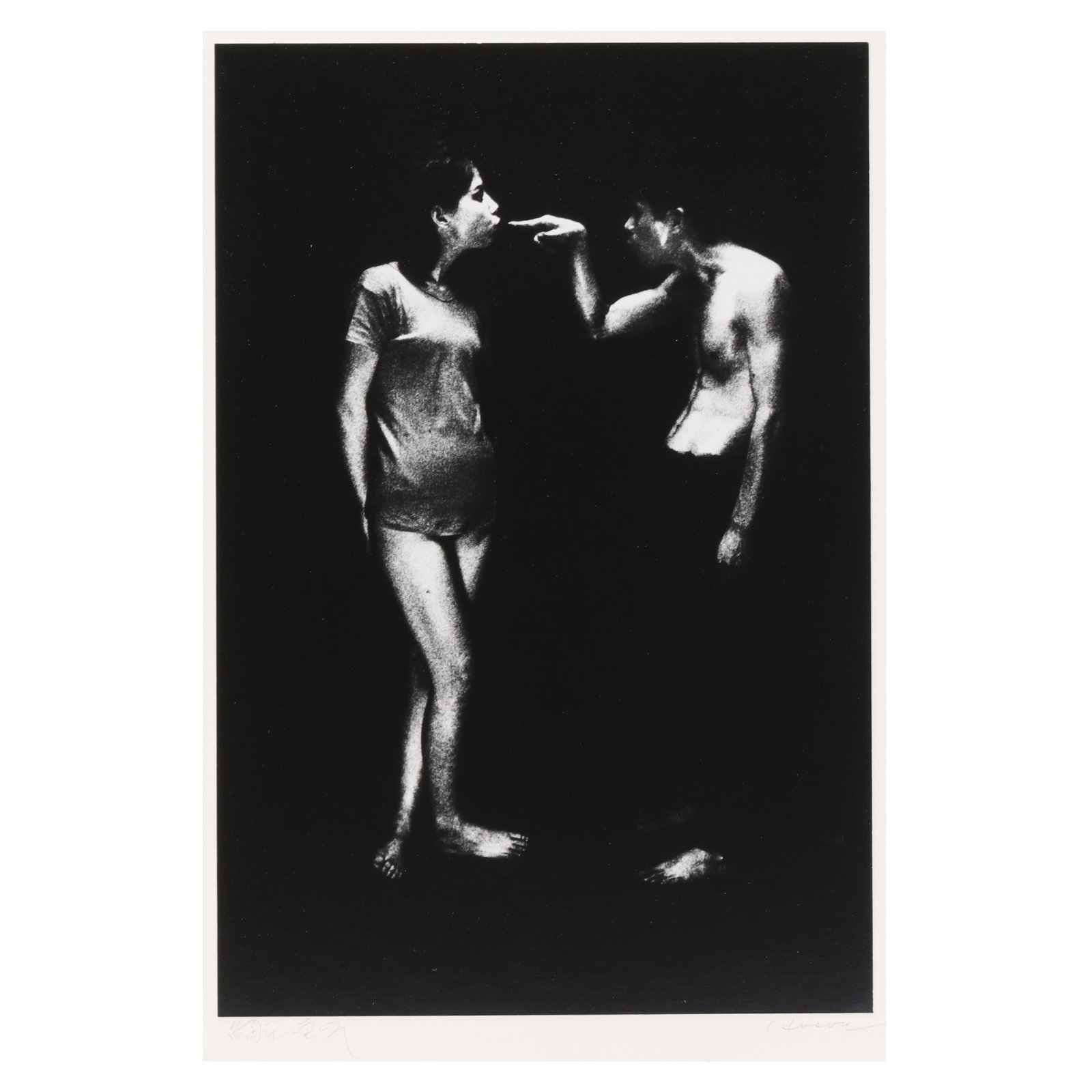 Eikoh Hosoe (Japanese, 1933-2024), Man and Woman #19: Eikoh Hosoe (Japanese, 1933-2024), Man and Woman #19gelatin silver print, 1960, pencil signed and inscribed to the mount, titled and dated to verso, matted, unframed. Image size 12 5/8 x 8 1/2 in.; Mo