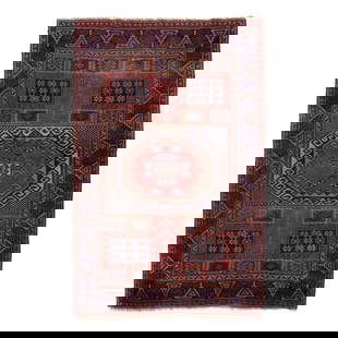 Kazak Karatchoph Carpet: Kazak Karatchoph Carpetwool on wool foundation, Caucasian, the berry red field with central octagon motif with latch-hook