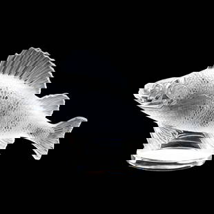 Lalique,  Perche  Crystal Car Mascot: Lalique, Perche Crystal Car MascotFrance, late 20th century, clear frosted and polished crystal, signed. 5 x 6 x 2.75 in. Private Collection, Chapel Hill, North Carolina Additional high-resolution pho