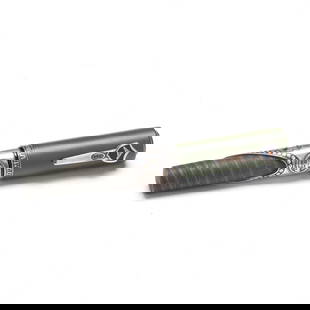 Limited Edition Krone General George S. Patton Fountain Pen: Limited Edition Krone General George S. Patton Fountain PenGermany, #75/288, pen with a medium 18K nib, Damascus steel barrel wrapped in sterling silver engraved overlay depicting a map of Patton's 3r