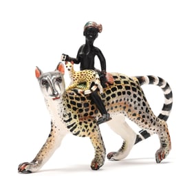 Ardmore Studio, Sculpture of Woman Astride a Large Cat