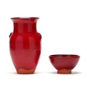 Ben Owen III (Seagrove, NC), Two Red Pottery Vessels