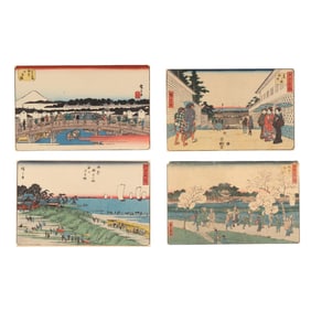 Utagawa Hiroshige and Utagawa Hiroshige II, Four Japanese Woodblock Prints