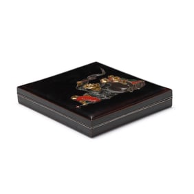 A Japanese Black Lacquer Suzuribako Writing Box