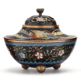 A Japanese Cloisonne Censer with Cover by Inaba Company