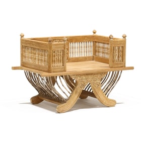 A Thai Carved Teak Elephant Chair