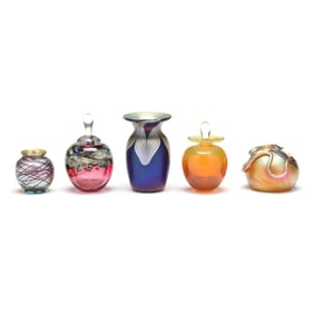 Five Pieces of Signed American Art Glass