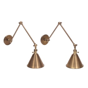 Pair of Visual Comfort & Co. Boston Functional Double Arm Library Sconces