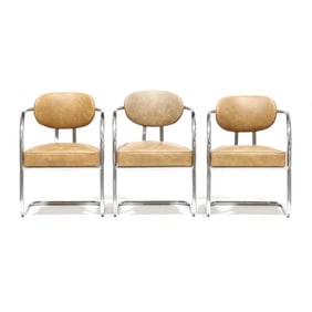 attribtued K.E.M. Webber, Set of Three Streamlined Armchairs