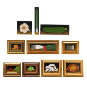 Charles Wehringer (American, 20th Century), Ten Miniature Vegetable Paintings