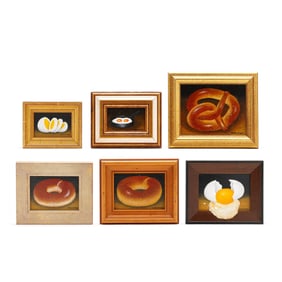 Charles Wehringer (American, 20th Century), Six Miniature Food Paintings