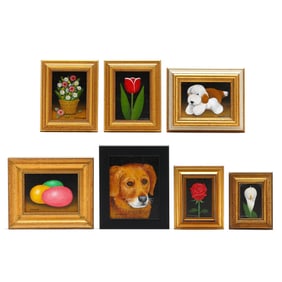 Charles Wehringer (American, 20th Century), Seven Miniature Paintings, Springtime Theme