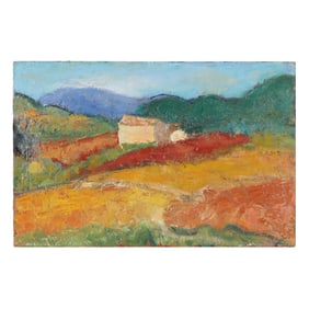 Anna Costa (French, 1922-2022), Landscape with Farm House