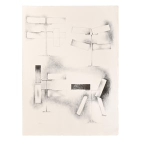 George Rickey (American), Untitled (Four Rectangle Broken Lines)