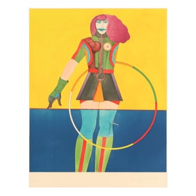 Richard Lindner (German, 1901-1978), Girl with Hoop (from the Fun City Portfolio )