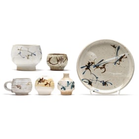 Cynthia Bringle (Penland, NC, b. 1939), Six Pottery Forms