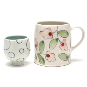 Kelly O'Briant (NC), Two Porcelain Cups