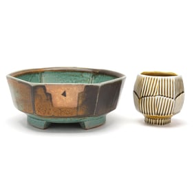 Jeff Oestreich (American, b. 1947), Two Studio Pottery Forms