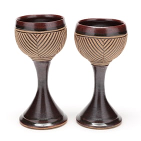 David MacDonald (American, b. 1945), Two Ceramic Goblets