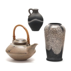 Three Studio Pottery Forms, including John Leach (English, 1939-2021)